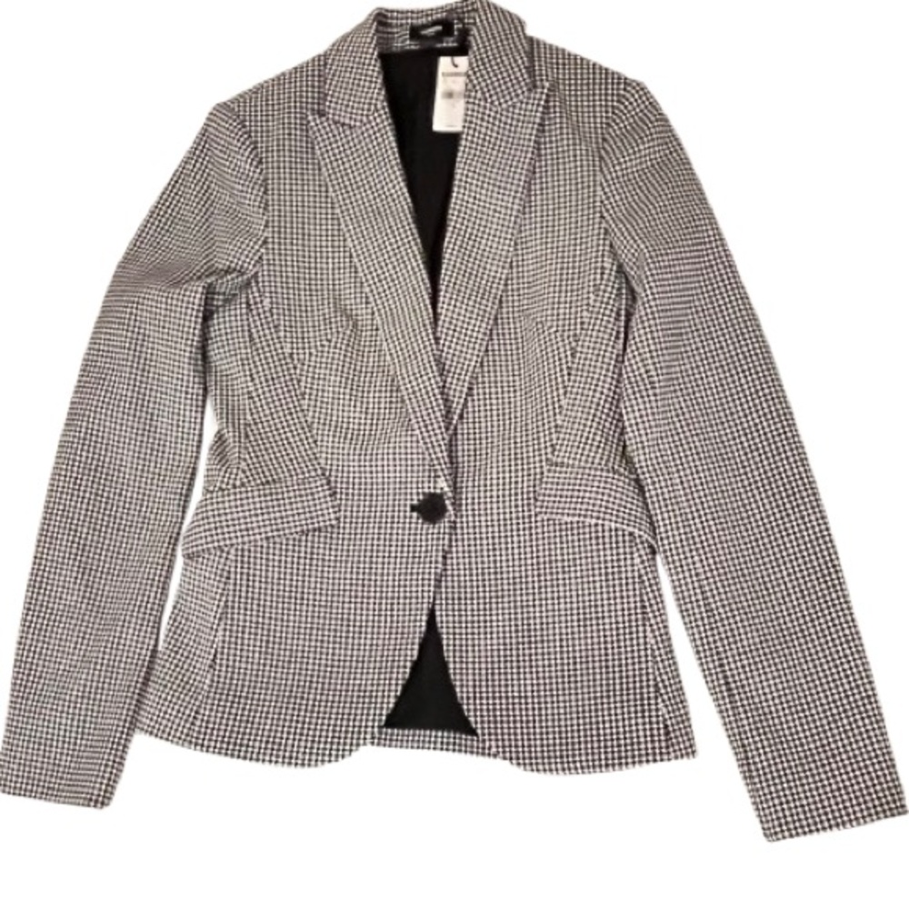 🆕- Express Editor Houndstooth One Button Fitted Blazer. Size:0